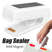 Мини уред за запечатване на торби Опаковка за храна Инструмент за запечатване на торбички Термопластмасово затваряне на торбички Интелигентна джаджа Кухня Преносим магнитен термоуплътнител
