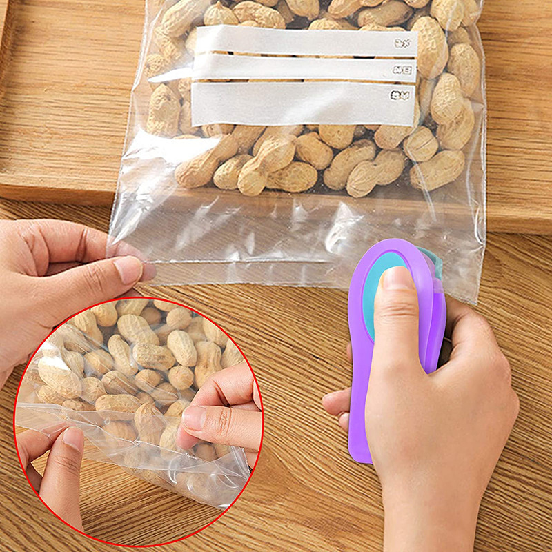 Преносима мини машина за топлинно запечатване Опаковка Домакински инструменти Ръчен уплътнител Храна Уплътнител Топлозапечатване Опаковка Уплътнител за пластмасови торбички