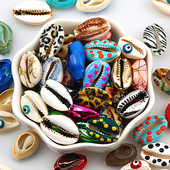 10 бр. Естествени морски раковини Смесен печат на цветя Декорация на раковини за изработка на бижута Направи си сам занаяти Coquillage Плажен декор 10-20 мм