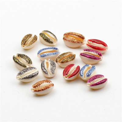 10 бр. Естествени морски раковини Смесен печат на цветя Декорация на раковини за изработка на бижута Направи си сам занаяти Coquillage Плажен декор 10-20 мм