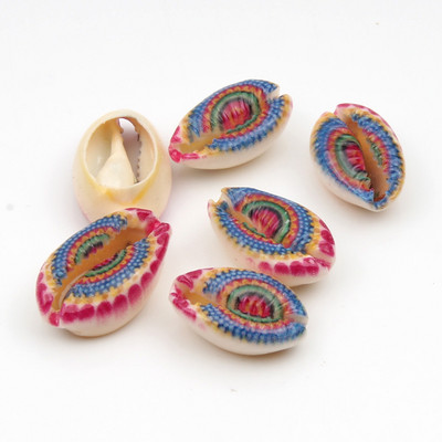 10 бр. Естествени морски раковини Смесен печат на цветя Декорация на раковини за изработка на бижута Направи си сам занаяти Coquillage Плажен декор 10-20 мм