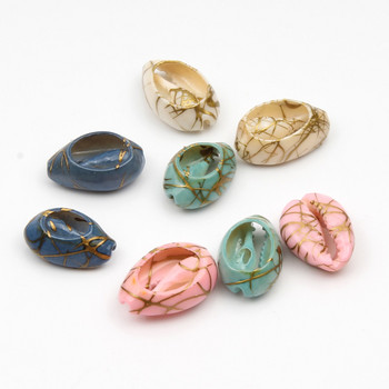 10 τμχ Gold Veins Cut Natural Sea Shell For Jewelry Making Diy Crafts Διακόσμηση σπιτιού Coquillage Shell Decor Beach 10-20mm
