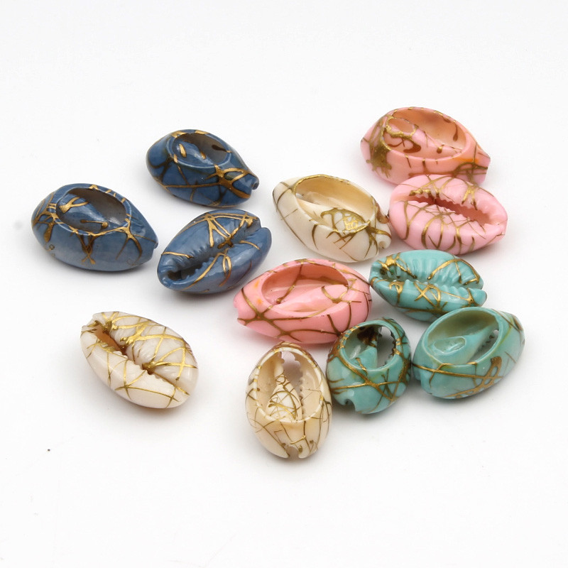 10 бр. Златни вени, изрязани от естествени морски раковини за изработка на бижута Направи си сам, занаяти Декорация на дома Coquillage Shell Beach Decor 10-20 mm
