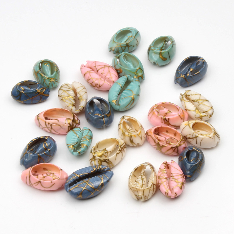 10 бр. Златни вени, изрязани от естествени морски раковини за изработка на бижута Направи си сам, занаяти Декорация на дома Coquillage Shell Beach Decor 10-20 mm