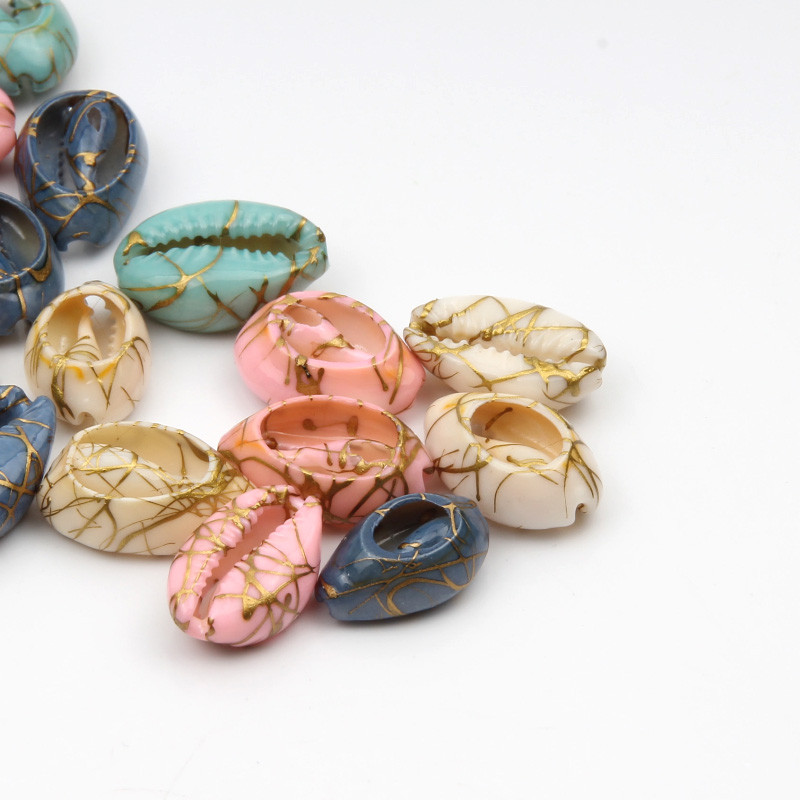 10 бр. Златни вени, изрязани от естествени морски раковини за изработка на бижута Направи си сам, занаяти Декорация на дома Coquillage Shell Beach Decor 10-20 mm