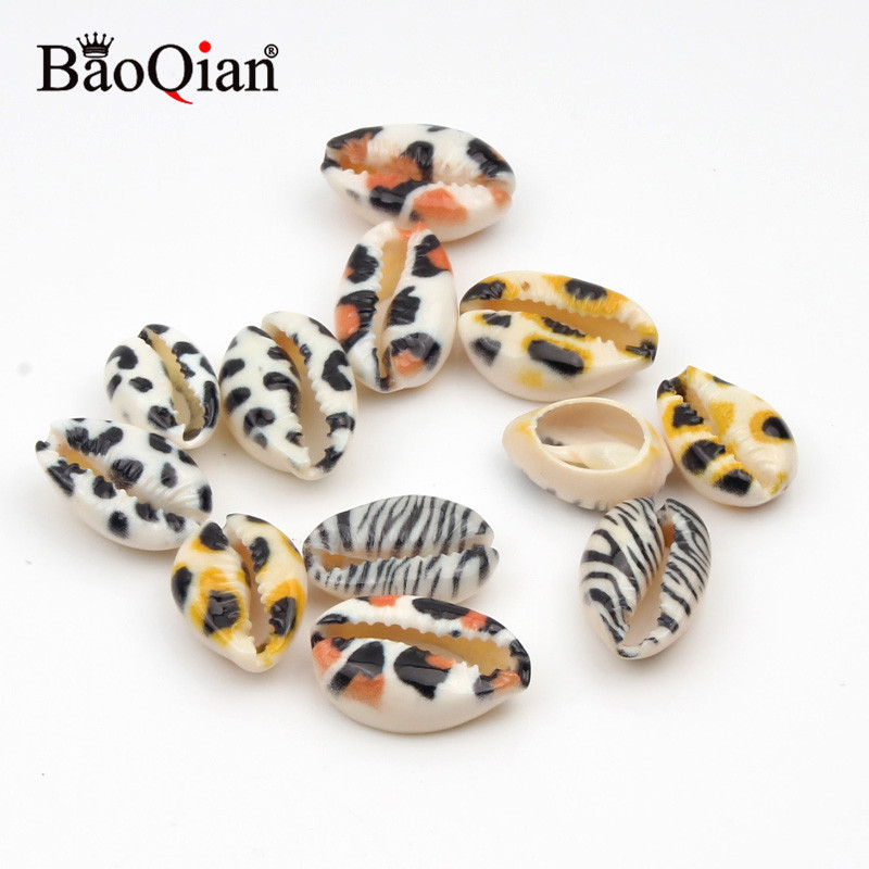 10 бр. 10-20 мм леопардов принт Естествени морски черупки Декор на плажа Занаяти за Направи си сам декорация на дома Миди Украса на аквариум Раковина