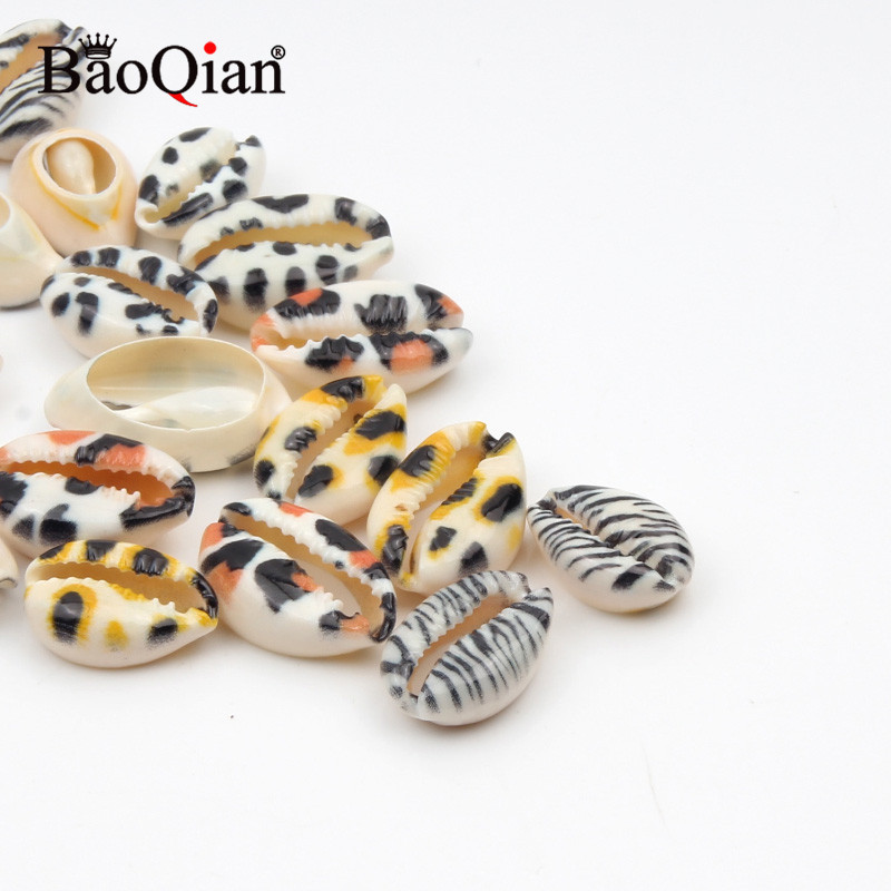 10 бр. 10-20 мм леопардов принт Естествени морски черупки Декор на плажа Занаяти за Направи си сам декорация на дома Миди Украса на аквариум Раковина