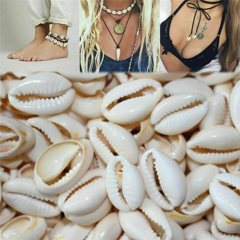 Нови 100 бр. Shell Cowry with Gap Направи си сам гривна, колие, глезен, орнамент, декорация на бижута, занаяти, домашен декор