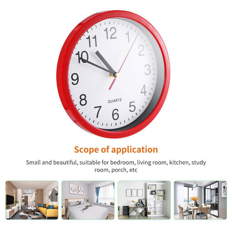 8-инчов кръгъл кварцов стенен часовник, светещ в тъмното, спалня, кухня, почистване, захранвана с батерии, игла, кратък номер, декорация на дома