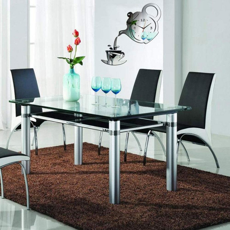 Нов креативен DIY акрилна чаша за кафе чайник 3D стенен часовник Декоративни кухненски стенни часовници Всекидневна Трапезария Часовник за домашен декор