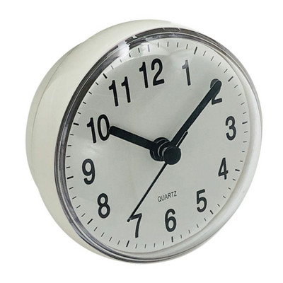 7 см мини водоустойчив електронен стенен часовник за баня против замъгляване, кухненски смукателен часовник, стенен часовник с вендуза