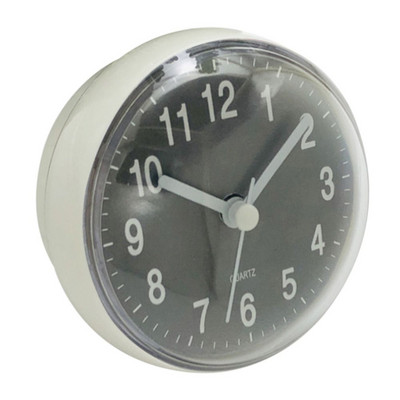 7 см мини водоустойчив електронен стенен часовник за баня против замъгляване, кухненски смукателен часовник, стенен часовник с вендуза