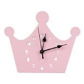 Часовник с короната на момичето, розова принцеса, за деца Декорация на детска стая, безшумен, безшумен, стенни декоративни часовници, модерен дизайн 3D