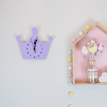 Κορίτσι Pink Princess Crown ρολόι για παιδιά Παιδική διακόσμηση δωματίου Silent Mute Διακοσμητικά ρολόγια τοίχου Μοντέρνα σχεδίαση 3D