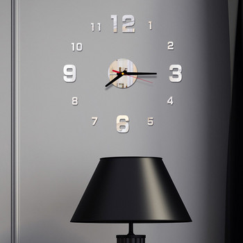 Ρολόι τοίχου Mirror DIY Ρολόι τοίχου 3D αυτοκόλλητα τοίχου Μεγάλα διακοσμητικά ρολόγια χαλαζία Ακρυλικά μοντέρνα σχεδίαση Αυτοκόλλητα σαλονιού σπιτιού