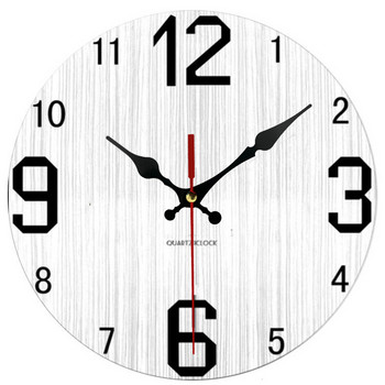 12-инчов ретро дървен стенен часовник 30 см модерен дизайн Рустик ретро часовник Домашен офис Кафе Декорация Изкуство Голям стенен часовник