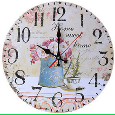 12-инчов ретро дървен стенен часовник 30 см модерен дизайн Рустик ретро часовник Домашен офис Кафе Декорация Изкуство Голям стенен часовник