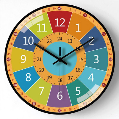 Анимационен стенен часовник за ранно детско образование 8 инча/12 инча Стенен часовник Домашен прекрасен часовник Творчески стенен декоративен часовник