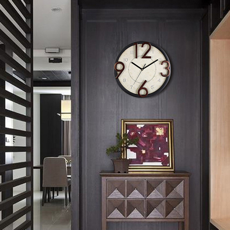 Американски стенен часовник Mute Movement Home Decor Висящ висулка Кварцова батерия Захранван за всекидневна Кухня Офис