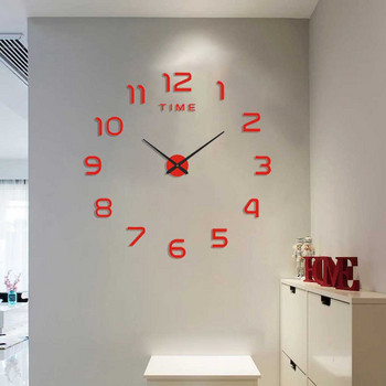 Огледален стенен часовник Безшумни стикери Направи си сам цифров безрамков часовник Модерни декоративни висящи домашни подвижни бизнес стенни часовници