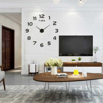 Ρολόι τοίχου καθρέφτης Αθόρυβα αυτοκόλλητα DIY Ψηφιακό ρολόι χωρίς πλαίσιο Μοντέρνο διακοσμητικό κρεμαστό σπίτι αφαιρούμενα επαγγελματικά ρολόγια τοίχου