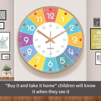 Ηλεκτρονικό έγχρωμο ρολόι 24 στυλ 8 ιντσών για την πρώιμη παιδική ηλικία Σίγαση Σπίτι Σαλόνι Υπνοδωμάτιο Τοίχου Χωρίς μπαταρίες Ηλεκτρονικό έγχρωμο ρολόι