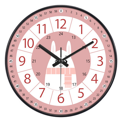 24 стилен 8-инчов часовник за ранно детско образование Mute Домашен хол Спалня Стенен Електронен цветен часовник без батерии