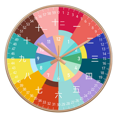 24 стилен 8-инчов часовник за ранно детско образование Mute Домашен хол Спалня Стенен Електронен цветен часовник без батерии