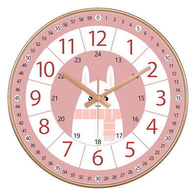 24 стилен 8-инчов часовник за ранно детско образование Mute Домашен хол Спалня Стенен Електронен цветен часовник без батерии