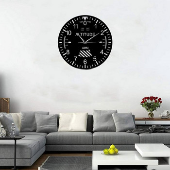 Висотомер Стенен часовник за проследяване на пилот на самолет Измерване на надморска височина Модерен стенен часовник Класически инструмент Домашен декор