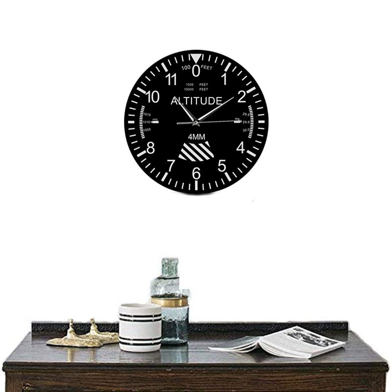 Висотомер Стенен часовник за проследяване на пилот на самолет Измерване на надморска височина Модерен стенен часовник Класически инструмент Домашен декор
