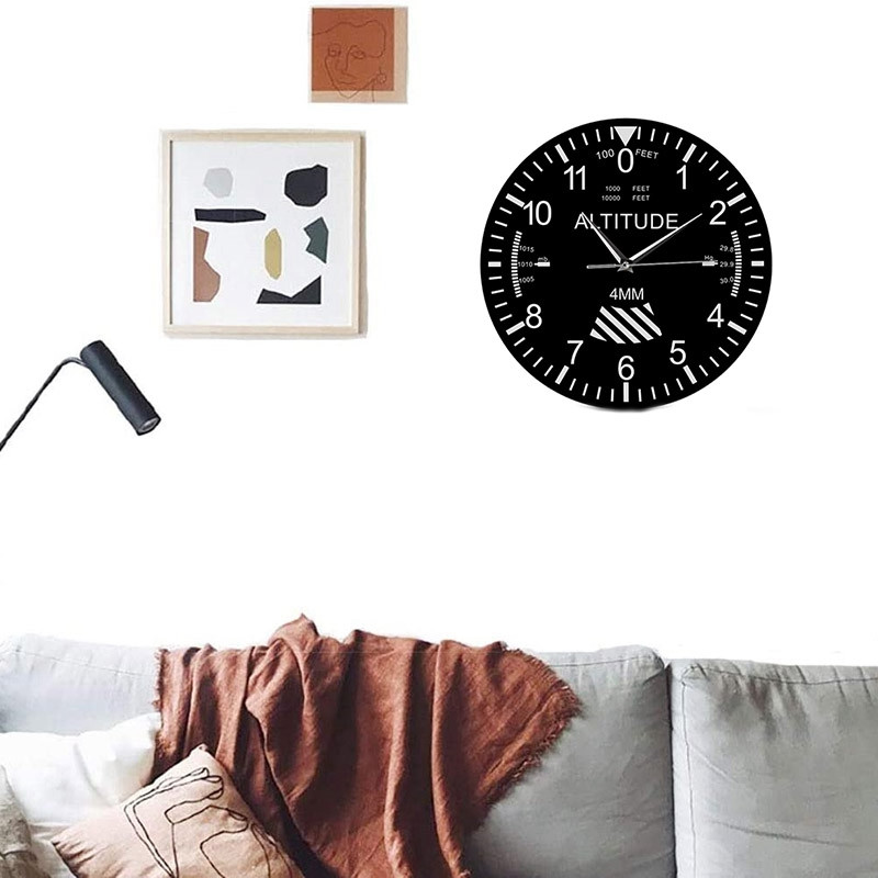 Висотомер Стенен часовник за проследяване на пилот на самолет Измерване на надморска височина Модерен стенен часовник Класически инструмент Домашен декор