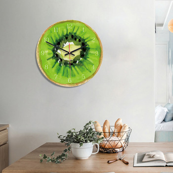 Ακρυλικό Ευρωπαϊκό Δημιουργικό Σαλόνι Ρολόι τοίχου με φρούτα Υπέροχο ρολόι που δεν χτυπάει Σαλόνι Κουζίνα Υπνοδωμάτιο Διακόσμηση γραφείου