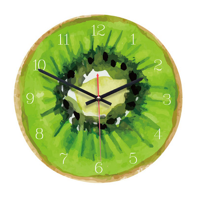 Акрилен европейски креативен стенен часовник с плодове за всекидневна Прекрасен нетиктакащ часовник Всекидневна Кухня Спалня Офис Декор