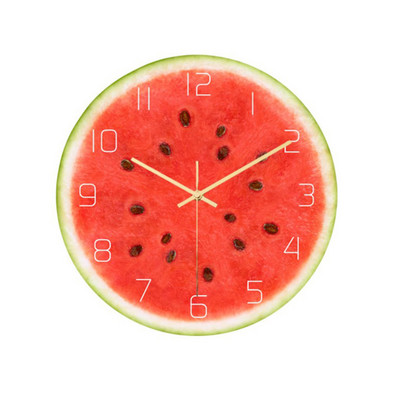 Акрилен европейски креативен стенен часовник с плодове за всекидневна Прекрасен нетиктакащ часовник Всекидневна Кухня Спалня Офис Декор