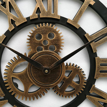 Творчески ретро стенен часовник Моден стенен часовник Декоративен стенен часовник със зъбни колела Стенен часовник в стил индустриални съоръжения