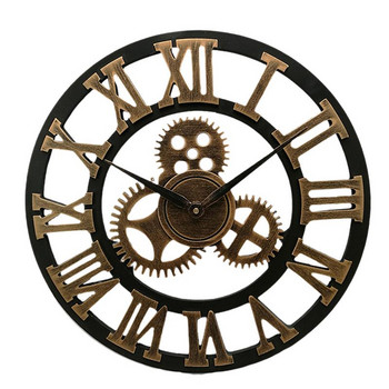 Творчески ретро стенен часовник Моден стенен часовник Декоративен стенен часовник със зъбни колела Стенен часовник в стил индустриални съоръжения
