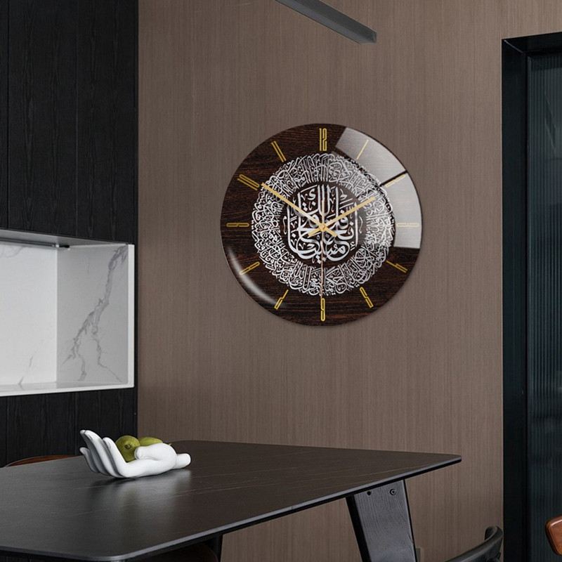 Акрилен ислямски стенен часовник 30 см мюсюлмански домашен деко стенен часовник калиграфия декорация на стена изкуство вътрешен стенен часовник
