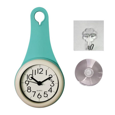 Мини смукателен стенен часовник Баня против замъгляване Водоустойчив 7 см Кухня Тоалетна Малък кварцов настолен часовник