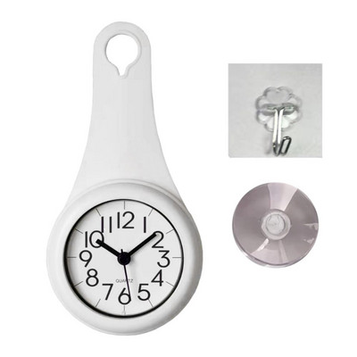 Мини смукателен стенен часовник Баня против замъгляване Водоустойчив 7 см Кухня Тоалетна Малък кварцов настолен часовник