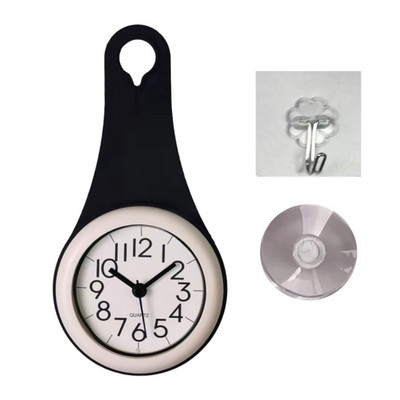 Мини смукателен стенен часовник Баня против замъгляване Водоустойчив 7 см Кухня Тоалетна Малък кварцов настолен часовник