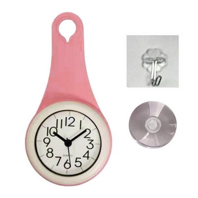 Мини смукателен стенен часовник Баня против замъгляване Водоустойчив 7 см Кухня Тоалетна Малък кварцов настолен часовник