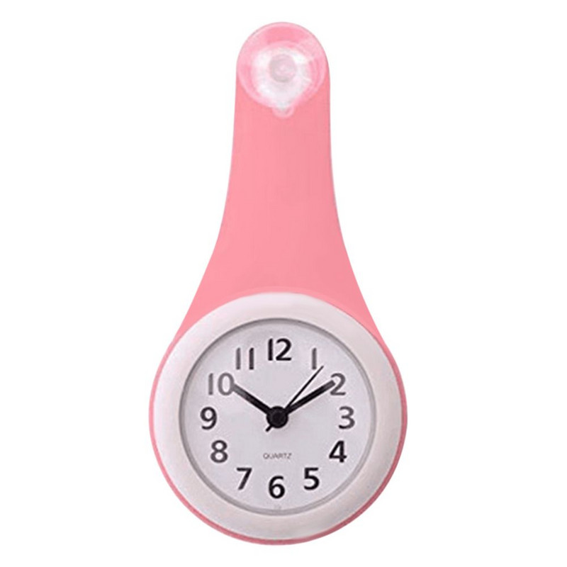 Мини смукателен стенен часовник Баня против замъгляване Водоустойчив 7 см Кухня Тоалетна Малък кварцов настолен часовник