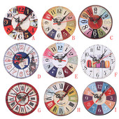 23 см стенни дървени часовници Кратък дизайн Безшумно домашно кафене Офис Стенен декор Часовници за кухня Стенно изкуство Големи стенни часовници домашен декор