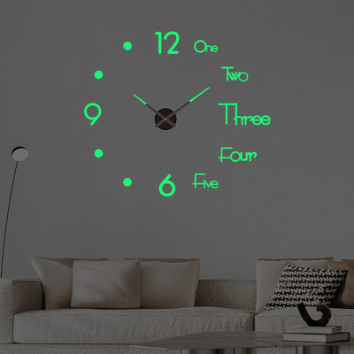 Направи си сам, креативен, прост, светещ дигитален часовник, безшумен стенен часовник, декорация на стена за офис, всекидневна, без перфорация, часовник със стикери за стена