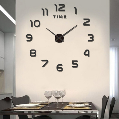 Направи си сам, креативен, прост, светещ дигитален часовник, безшумен стенен часовник, декорация на стена за офис, всекидневна, без перфорация, часовник със стикери за стена