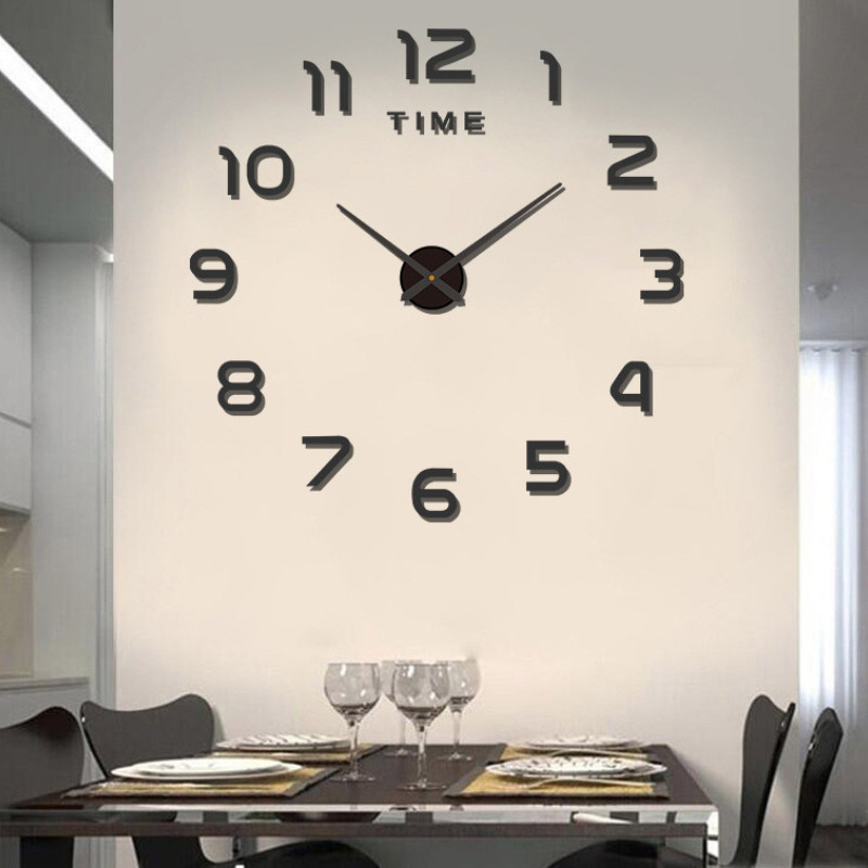 Направи си сам, креативен, прост, светещ дигитален часовник, безшумен стенен часовник, декорация на стена за офис, всекидневна, без перфорация, часовник със стикери за стена