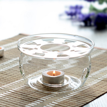Нагревателна основа Кафе Вода Чай Свещ Прозрачно стъкло Топлоустойчив чайник По-топла изолационна основа Свещник Аксесоари за чай