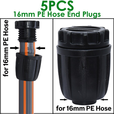 KESLA 5PCS 16 mm 1/2`` PE тръбен конектор Сплитер Тройник Съединител Резбова ключалка към 4/7 mm 3/5 mm маркуч Поливане на градина Капково напояване