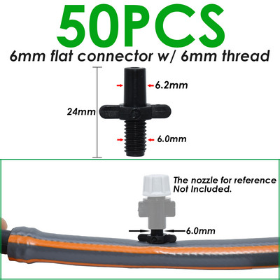 SPRYCLE 20-100PCS 1/4-инчов съединителен тройник Капково напояване Капково поливане Градински инструменти за 4 мм/7 мм тръбен маркуч Оранжерия